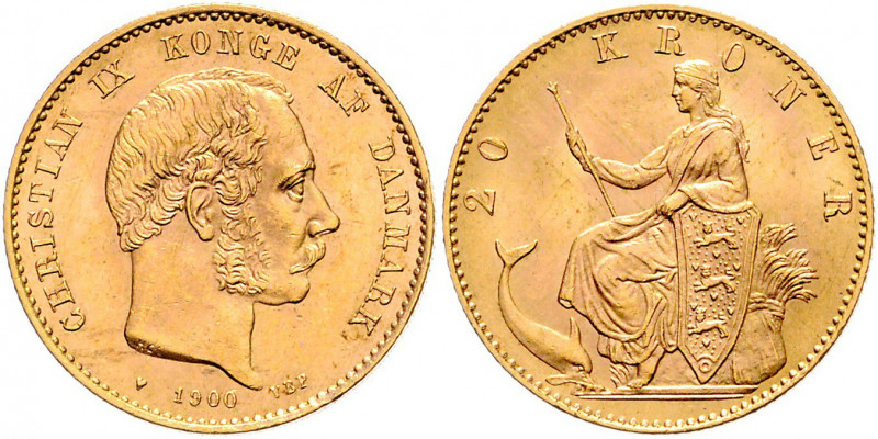 Christian IX. 1863 - 1906
Dänemark. 20 Kronen, 1900. Kopenhagen
9,00g
Friedberg ...