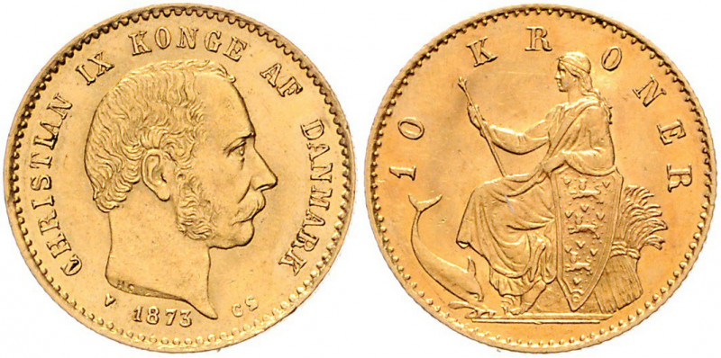 Christian IX. 1863 - 1906
Dänemark. 10 Kronen, 1873. Kopenhagen
4,51g
Friedberg ...