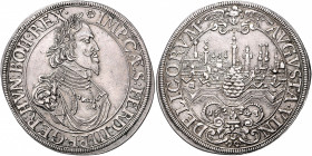 Stadt
Deutschland, Augsburg. Taler, 1643. Mit Titel und Porträt Ferdinand III.
Augsburg
29,00g
Forster 298, Dav. 5039
vz