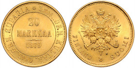Alexander II. von Rußland, 1855 - 1881
Finnland. 20 Markkaa, 1879. Helsinki
6,46g
Friedberg 1
vz/stgl