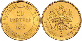 Nikolaus II.1894 - 1917
Finnland. 20 Markkaa, 1910. Helsinki
6,46g
Friedberg 3
vz/stgl