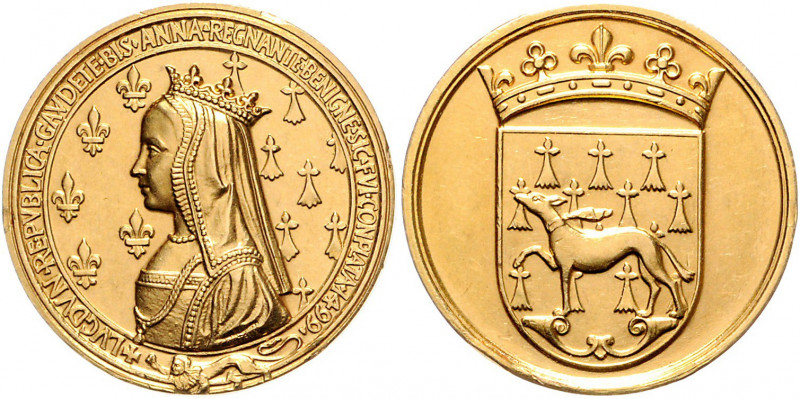 Louis XII. 1498 - 1515
Frankreich. Goldmedaille, o. Jahr. spätere Prägung, 1499 ...