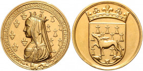 Louis XII. 1498 - 1515
Frankreich. Goldmedaille, o. Jahr. spätere Prägung, 1499 v. Nicolas Leclevc und Leon de Saint, Ø 25,5 mm
Paris
9,43g
stgl