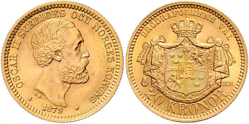 Oskar II. 1872 - 1907
Schweden. 20 Kronen, 1879. Stockholm
8,97g
Friedberg 93a
s...