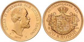 Oskar II. 1872 - 1907
Schweden. 20 Kronen, 1899. Stockholm
9,00g
Friedberg 93a
stgl