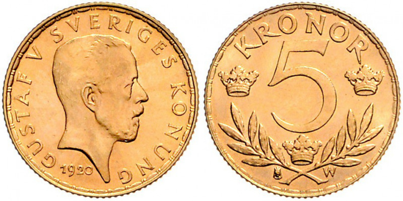 Gustav V. 1907 - 1950
Schweden. 5 Kronen, 1920. Stockholm
2,24g
Friedberg 97
stg...