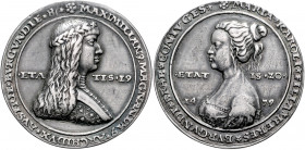Maximilian I. 1493 - 1519
Guldiner, 1479 (nach 1511 das Original). späterer Guß a.d. Hochzeit von Maximilian mit Maria von Burgund, Ø 41,5 mm
Hall
22,...