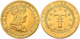 Maximilian I. 1493 - 1519
Goldmedaille, o. Jahr. spätere Prägung, Ø 26 mm, mattiert, European Currency Unit-Taleur (986 fein)
Wien
11,55g
stgl