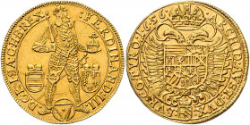 Ferdinand II. 1619 - 1637
2 Dukaten, 1656. Av.: kleine Wertzahl Z
Wien
6,91g
Her. 136
f.vz