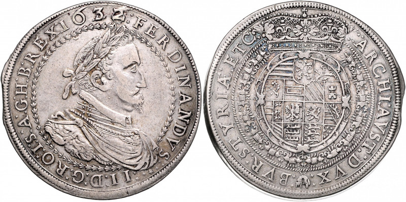Ferdinand II. 1619 - 1637
Doppeltaler / 2 Taler, 1632 aus 1626. Graz
58,51g
Her....