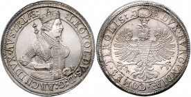 Erzherzog Leopold V. 1619 - 1632
Doppeltaler / 2 Taler, (1626) o. Jahr. Hall
57´57g
M./T. 490, Davenport 3335, KM 609.1.
kleiner Randfehler
f.stgl