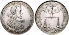Ferdinand III. 1637 - 1657
Silbermedaille, 1630. auf die schlesische Huldigung. Geharnischtes Brustbild r. mit Halskrause, umgelegtem Mantel und der K...