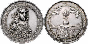 Leopold I. 1657 - 1705
Silbermedaille, o. Jahr. auf die Kaiserkrönung Leopolds I. zu Frankfurt IMP . C[AE]S . LEOPOLDUS I . P . F . AUGUSTUS P . P . D...