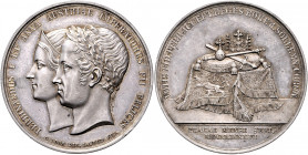 Ferdinand I. 1835 - 1848
Silbermedaille, 1836. auf die böhmische Krönung des Königspaares am 07.u.12. 09 1836 in Prag. Doppelporträt des Kaiserpaars n...