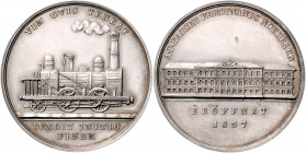 Ferdinand I. 1835 - 1848
Bronzemedaille, 1837. auf die Eröffnung der Kaiser Ferdinands-Nordbahn am 23. November. Fassade des Empfangsgebäudes des Wien...
