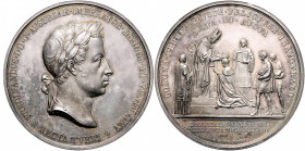 Ferdinand I. 1835 - 1848
Silbermedaille, 1838. auf die Krönung zum König der Lombartei und Venetiens am 06.09.1838 in Mailand, Ø 52,5 mm, von L. Manfr...