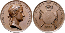 Ferdinand I. 1835 - 1848
Br-Schützenmedaille, 1838. auf die Huldigung in Tirol am 12. u. 13.08.1838 in Innsbruck, Ø 45,5 mm, von I.D. Boehm F.
Wien
46...