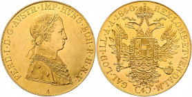 Ferdinand I. 1835 - 1848
4 Dukaten, 1840. A, Wien
14,00g
Fr. 696
vz/stgl