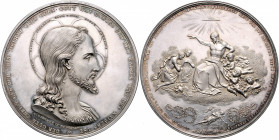 Franz Joseph I. 1848 - 1916
Silbermedaille, 1854. Dm 66 mm, von A. Kalcher in St. Pölten
Wien
77,63g
Wurzbach --.
f.stgl/stgl