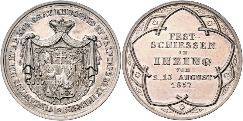 Franz Joseph I. 1848 - 1916
Ag-Schützenmedaille, 1857. auf das Festschießen anlä...