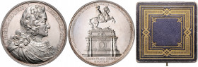 Franz Joseph I. 1848 - 1916
Silbermedaille, 1865. auf die Enthüllung des Prinz-Eugen-Denkmals in Wien im original Etui, Ø 60,5 mm, von C. Radnitzky
Wi...