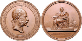 Franz Joseph I. 1848 - 1916
Bronzemedaille, 1869. auf den Besuch des Kaisers in Ägypten anlässlich der Eröffnung des Suezkanals. Kopf nach rechts mit ...