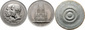 Franz Joseph I. 1848 - 1916
Vernickelte AE-Medaille, 1879. auf die Vollendung der Votivkirche, Stempel von Radnitzky. Büsten Erzherzog Ferdinand Maxim...