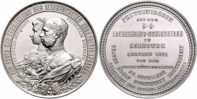 Franz Joseph I. 1848 - 1916
Ag Medaille, 1881. auf das Festschießen in Salzburg anlässlich der Vermählung des Kronprinzen {\i Rudolph} mit {\i Stephan...