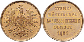 Franz Joseph I. 1848 - 1916
AE-Schützenmedaille, 1884. auf das II. Mährische Landesschießen in Olmütz, Ø 33,5 mm
ANK 2021/S.137-Nr. XXX nicht in Kupfe...