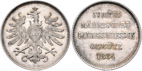 Franz Joseph I. 1848 - 1916
Schützenmedaille, 1884. auf das II. Mährische Landesschiessen in Olmütz, Ø 32,5 mm
18,29g
ANK 2021/S.137-Nr. XXX
vz/stgl...