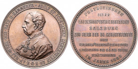 Franz Joseph I. 1848 - 1916
Br-Schützenmedaille, 1885. auf das Festschießen zum 80. Geburtstag des Oberschützenmeisters von Adolf Graf Podstatsky- Lie...
