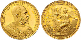 Franz Joseph I. 1848 - 1916
Goldmedaille, 1888. auf die internationale Jubiläums-Kunstausstellung in Wien, Ø 22,20 mm, Anton Scharff
Wien
6,90g
Hauser...