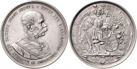 Franz Joseph I. 1848 - 1916
Schützenmedaille im Gw. von 2 Gulden, 1893. auf das 300-jährige Jubiläums-Festschießen der Troppauer Schützengesellschaft,...