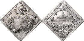 Franz Joseph I. 1848 - 1916
Ag-Schützenmedaille, 1896. als Klippe, auf das VIII. Niederösterreichische Landesschießen in St. Pölten Ø 34,5x34,5 mm, vo...