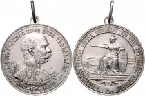 Franz Joseph I. 1848 - 1916
Ag-Schützenmedaille, 1896. auf die Milleniumsfeier der Landnahme Ungarns und das 200-jährige Bestehen des Budapester Bürge...