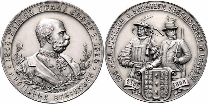 Franz Joseph I. 1848 - 1916
Ag-Schützenmedaille, 1898. an das 400 jährige Jubilä...