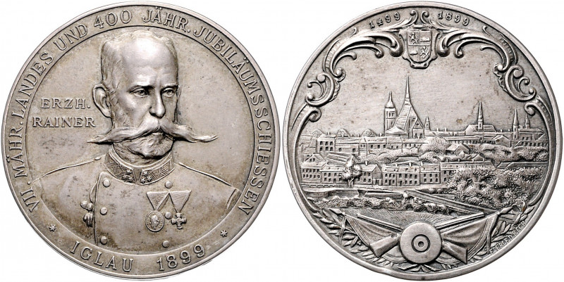 Franz Joseph I. 1848 - 1916
Schützenmedaille im Gw. von 5 Kronen, 1899. auf das ...