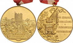 Franz Joseph I. 1848 - 1916
Br-Schützenmedaille, 1899. vergoldet, auf das 30-jährige Jubiläums und Fahmenweih-Festschiessen in Mödling, Ø 36,5 mm, an ...