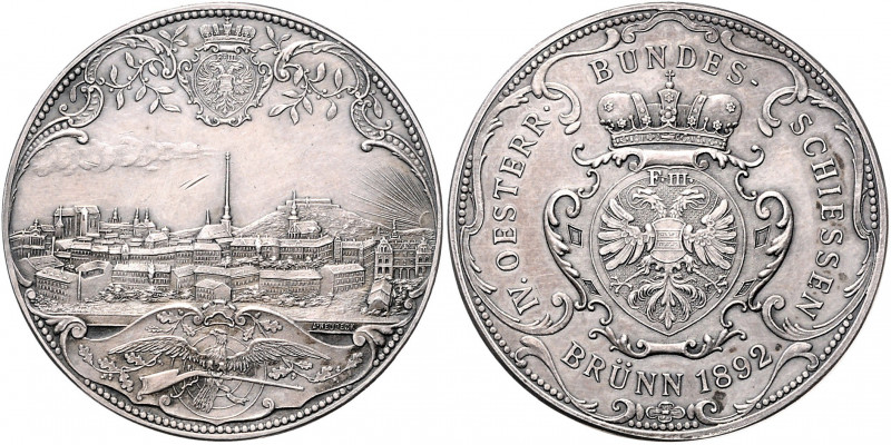Franz Joseph I. 1848 - 1916
Schützenmedaille im Gw. von 5 Kronen, 1892. Schützen...