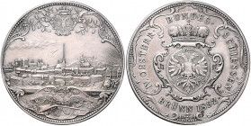 Franz Joseph I. 1848 - 1916
Schützenmedaille im Gw. von 5 Kronen, 1892. Schützenpreis auf das IV. Österreichische Bundesschießen vom 24 Juni bis 05 Ju...