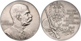 Franz Joseph I. 1848 - 1916
Schützenmedaille im Gw. von 5 Kronen, 1898. auf das 5. österreichische Bundesschießen in Wien, Brustbild Kaiser Franz Jose...
