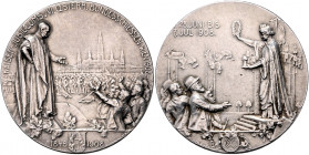 Franz Joseph I. 1848 - 1916
Schützenmedaille im Gw. von 5 Kronen, 1908. Schützenpreis auf das VI. Österreichische Bundesschießen in Wien zum 60-jährig...