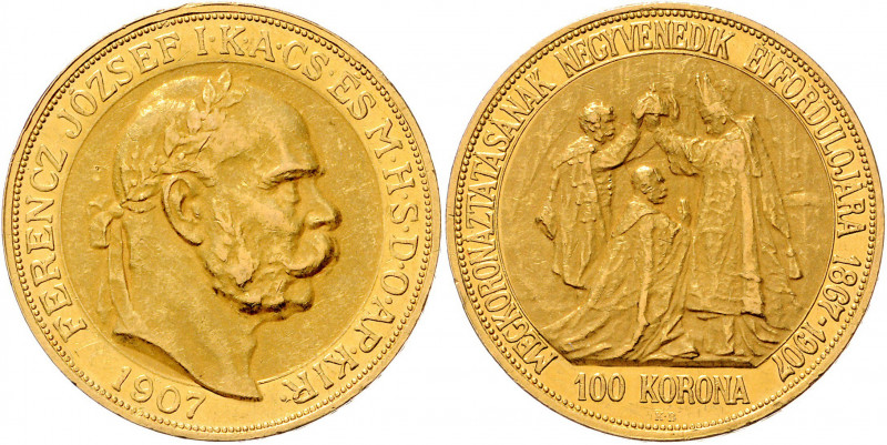Franz Joseph I. 1848 - 1916
100 Kronen, 1907. KB, Kremnitz
33,86g
Fr. 2193
vz