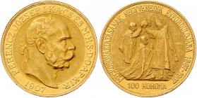 Franz Joseph I. 1848 - 1916
100 Kronen, 1907. KB, Kremnitz
33,86g
Fr. 2193
vz