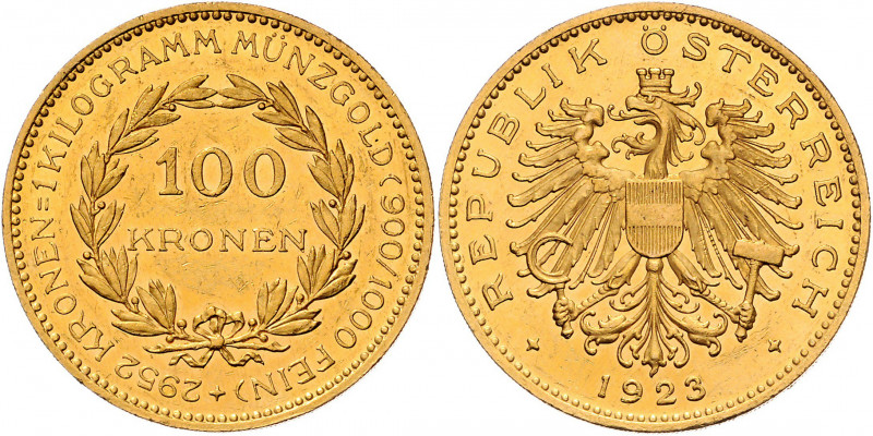 100 Zollkronen, 1923
1. Republik 1918 - 1933 - 1938. Wien. 33,88g
Her. 1
ss/vz