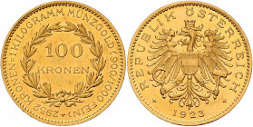 100 Zollkronen, 1923
1. Republik 1918 - 1933 - 1938. Wien. 33,88g
Her. 1
ss/vz