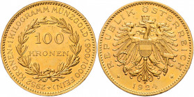 100 Zollkronen, 1924
1. Republik 1918 - 1933 - 1938. Wien. 33,92g
Her. 2
f.vz/vz