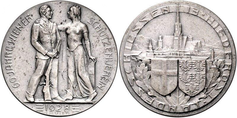 Ag-Schützenmedaille, 1928
1. Republik 1918 - 1933 - 1938. auf das XIII. Niederös...