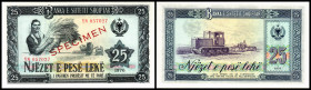 Albanien. Lot 12 Stück + 8 specimen: P-40s 1 Lek 1976, P-40a 1 Lek 1976, P-41s 3 Leke 1976, P-41a 3 Leke 1976, P-42s 5 Leke 1976, P-42a 5 Leke 1976, P...