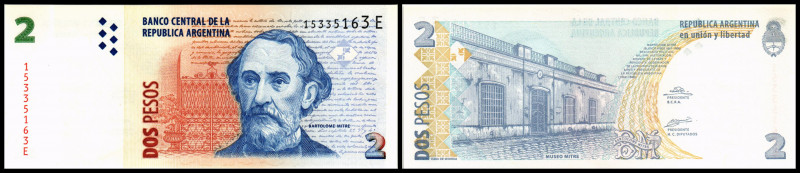 Argentinien. Lot 26 Stück: P-352 2 Pesos ND (2003-), 3 x P-352 2 Pesos ND, P-353...